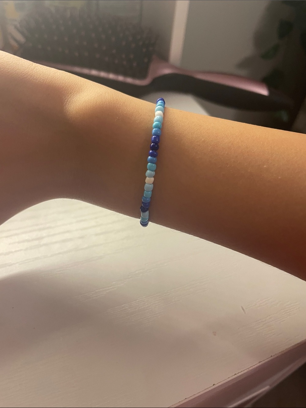 Handmade Blue Gradient Seed Bead Bracelet - Unbranded